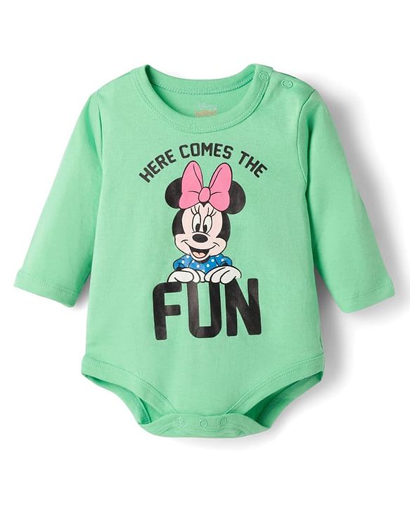 Babyhug Disney Interlock Knit Full Sleeves Onesies With Minnie & Friends Graphics Pack of 3 - Multicolor