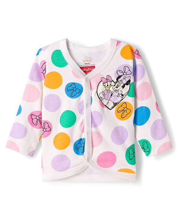 Babyhug Disney 100% Cotton Knit Full Sleeves Jhablas With Minnie & Friends Graphics Pack Of  3 - Multicolour