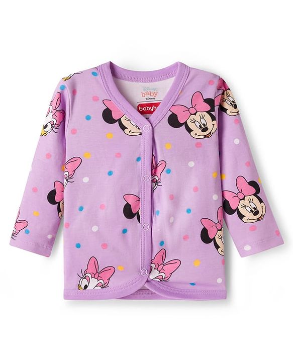 Babyhug Disney 100% Cotton Knit Full Sleeves Jhablas With Minnie & Friends Graphics Pack Of  3 - Multicolour