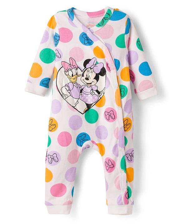 Babyhug Disney Interlock Knit Full Sleeves Rompers With Minnie & Friends Graphics Pack of 3 - Multicolor