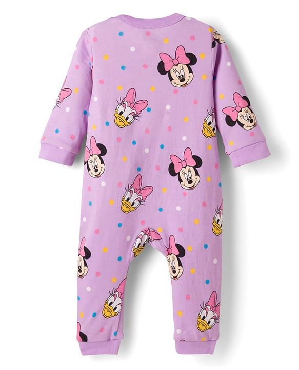 Babyhug Disney Interlock Knit Full Sleeves Rompers With Minnie & Friends Graphics Pack of 3 - Multicolor