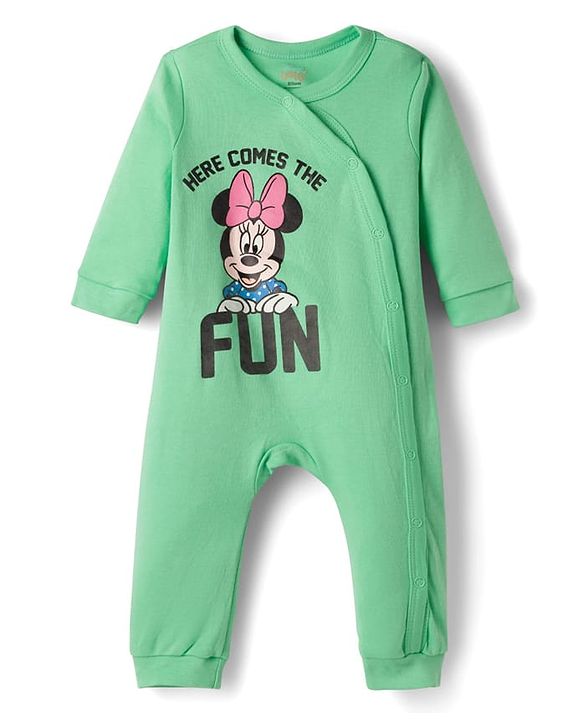 Babyhug Disney Interlock Knit Full Sleeves Rompers With Minnie & Friends Graphics Pack of 3 - Multicolor