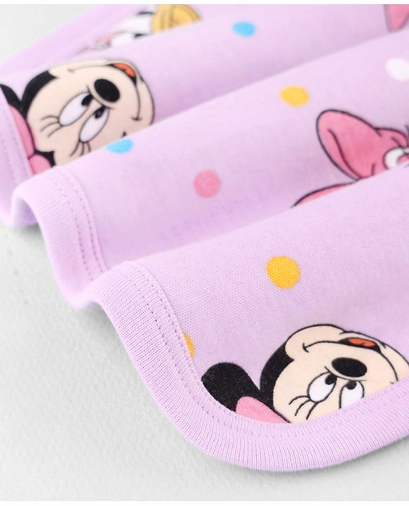 Babyhug Disney Hand & Face Towel with Minnie & Friends Graphic L 33  X B 33 cm Pack of 3 - Pink White & Sea Green