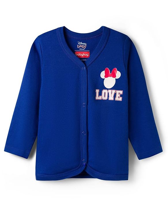 Babyhug Disney 100% Cotton Knit  Full Sleeves Front Open Jhablas With Minnie Mouse Graphic Pack of 3 - Multicolour