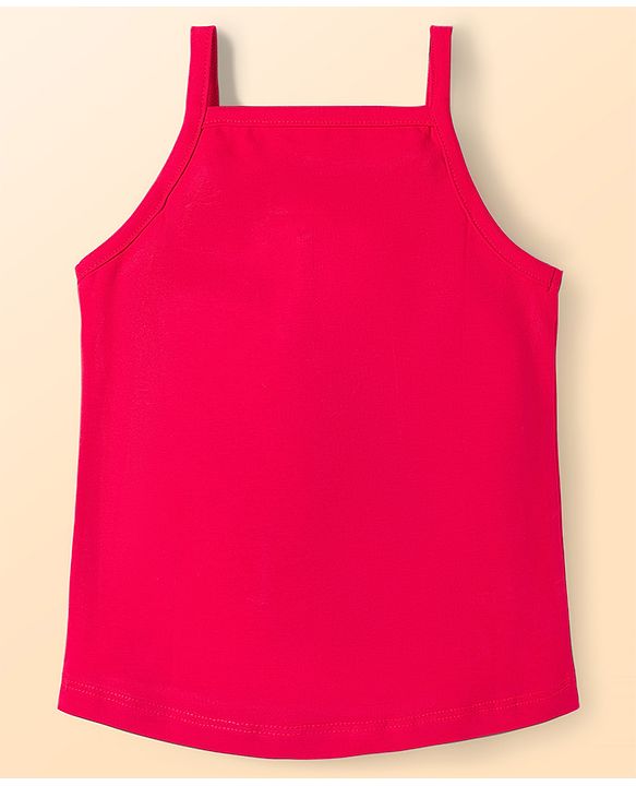 Babyhug Disney Lycra Knit Sleeveless Slips With Minnie Mouse Graphics Pack Of 3 - Blue, White and Red