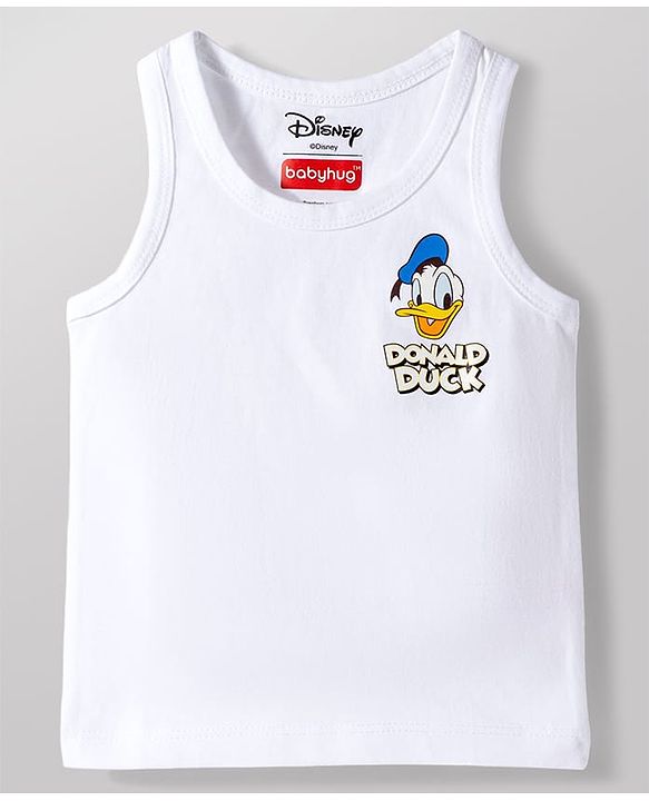 Babyhug Disney Single Jersey Knit Sleeveless Vests With Mickey Mouse And Friends Print Pack of 3 - Multicolor