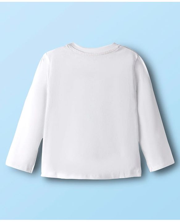 Babyhug Disney Single Jersey Knit Full Sleeves T-Shirt & Pyjama Night Suit With Marie Graphics - White & Red