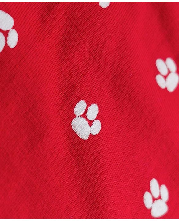 Babyhug Disney Single Jersey Knit Full Sleeves T-Shirt & Pyjama Night Suit With Marie Graphics - White & Red