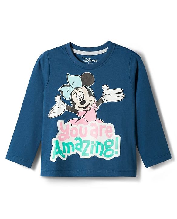 Babyhug Disney Single Jersey Knit Full Sleeves T-Shirt & Pajama Night Suit with Minnie Graphic - Multicolor