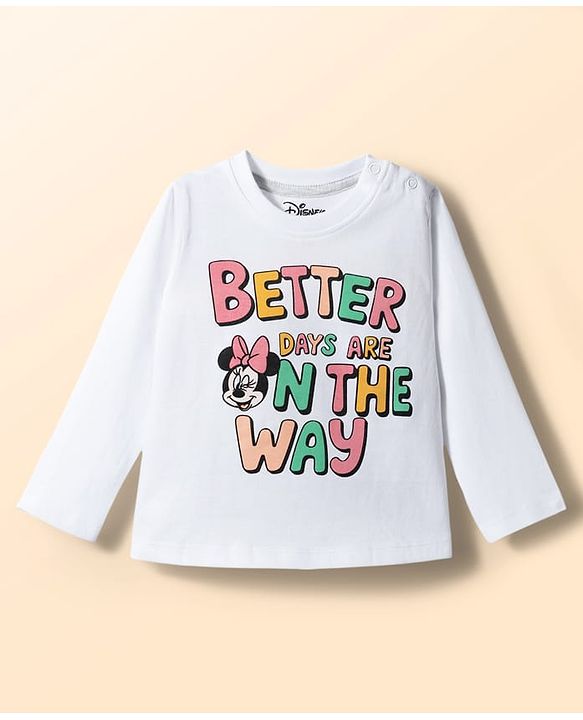 Babyhug Disney Single Jersey Knit Full Sleeves T-Shirt & Pyjama Night-Suit With Minnie Mouse Graphics - Multicolor