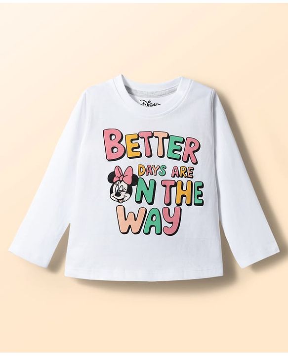 Babyhug Disney Single Jersey Knit Full Sleeves T-Shirt & Pyjama Night-Suit With Minnie Mouse Graphics - Multicolor