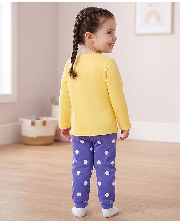 Babyhug Disney Single Jersey Knit Full Sleeves T-Shirt & Pyjama Night Suit with Minnie Mouse Graphics - Multicolor