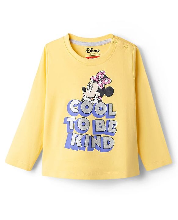 Babyhug Disney Single Jersey Knit Full Sleeves T-Shirt & Pyjama Night Suit with Minnie Mouse Graphics - Multicolor