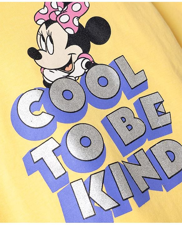 Babyhug Disney Single Jersey Knit Full Sleeves T-Shirt & Pyjama Night Suit with Minnie Mouse Graphics - Multicolor