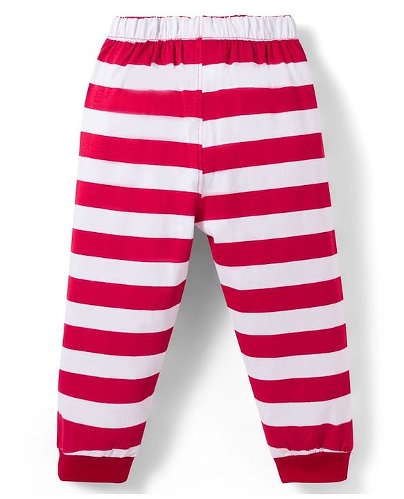 Babyhug Disney 100% Cotton Knit Raglan Full Sleeves T-Shirt & Pyjama Night Suit With Winnie the Pooh Graphic - Multicolour