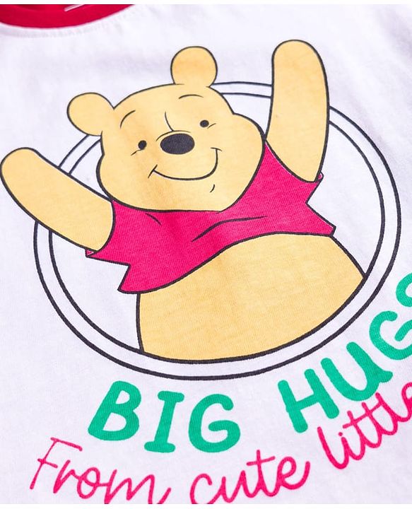 Babyhug Disney 100% Cotton Knit Raglan Full Sleeves T-Shirt & Pyjama Night Suit With Winnie the Pooh Graphic - Multicolour