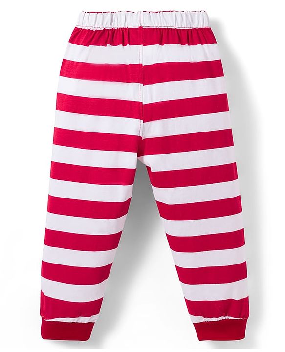Babyhug Disney 100% Cotton Knit Raglan Full Sleeves T-Shirt & Pyjama Night Suit With Winnie the Pooh Graphic - Multicolour