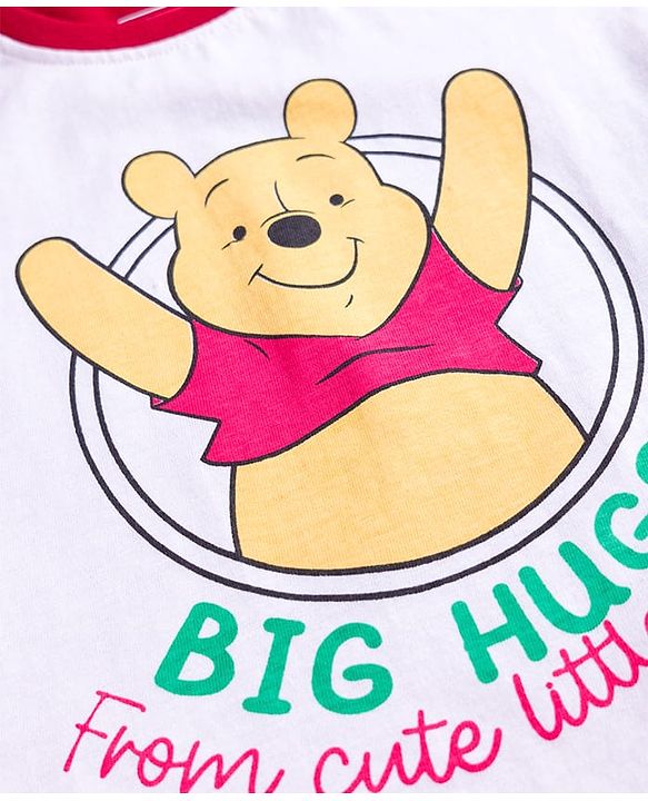 Babyhug Disney 100% Cotton Knit Raglan Full Sleeves T-Shirt & Pyjama Night Suit With Winnie the Pooh Graphic - Multicolour