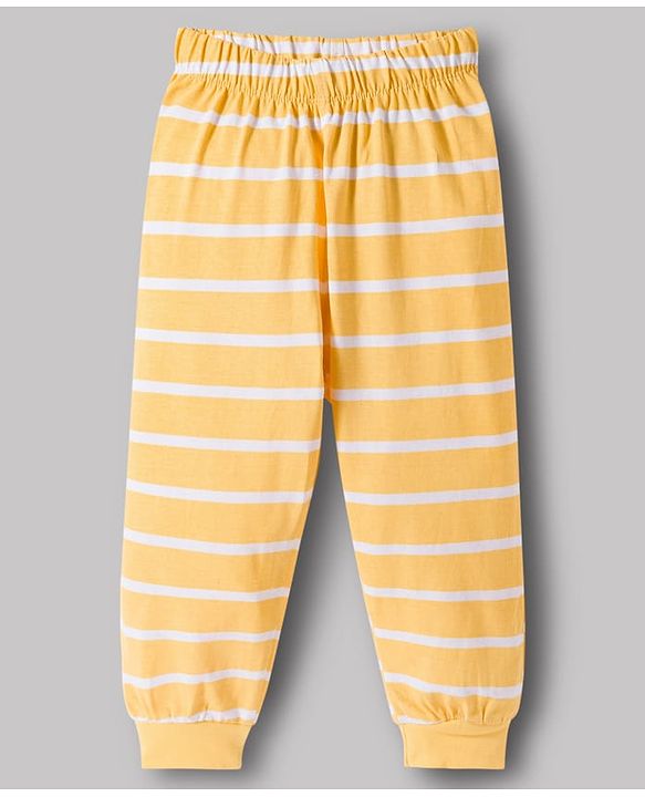 Babyhug Disney Single Jersey Knit Full Sleeves T-Shirt & Pajama Night Suit with Winnie & Friends Graphic & Stripes - Multicolor