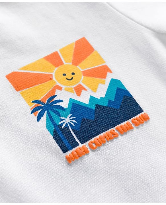 Babyhug Cotton Knit Half Sleeves T-Shirt With Front & Back Sun Print - Multicolor