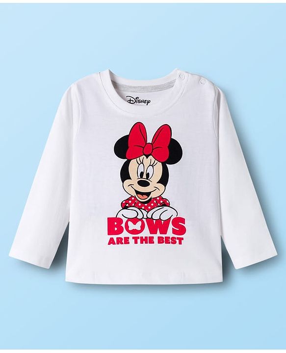 Babyhug Disney Single Jersey Knit Full Sleeves T-Shirt & Pyjama Night Suit With Minnie Mouse Graphics - Multicolor