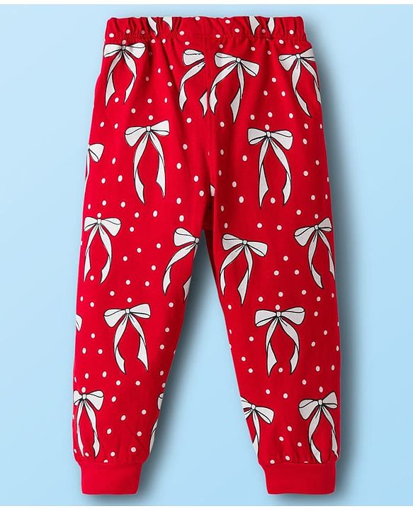 Babyhug Disney Single Jersey Knit Full Sleeves T-Shirt & Pyjama Night Suit With Minnie Mouse Graphics - Multicolor