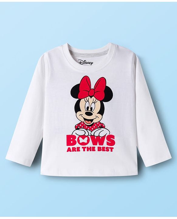 Babyhug Disney Single Jersey Knit Full Sleeves T-Shirt & Pyjama Night Suit With Minnie Mouse Graphics - Multicolor