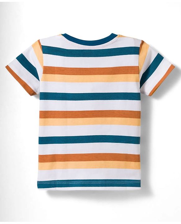Babyhug Cotton Knit Half Sleeves T-Shirts With Leaf Print Pack of 3 - Multicolor
