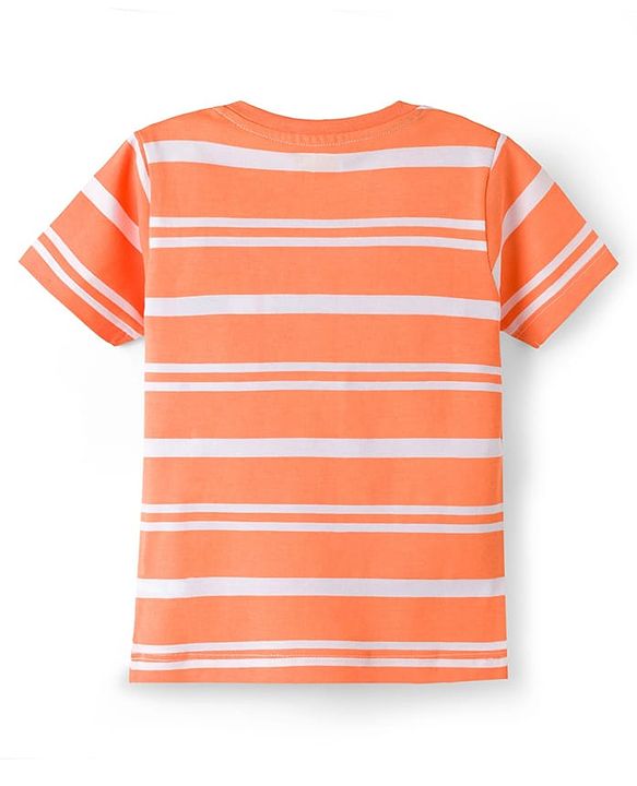 Babyhug Cotton Knit Half Sleeves Striped & Shark Printed T-Shirts Pack of 3 - Multicolor