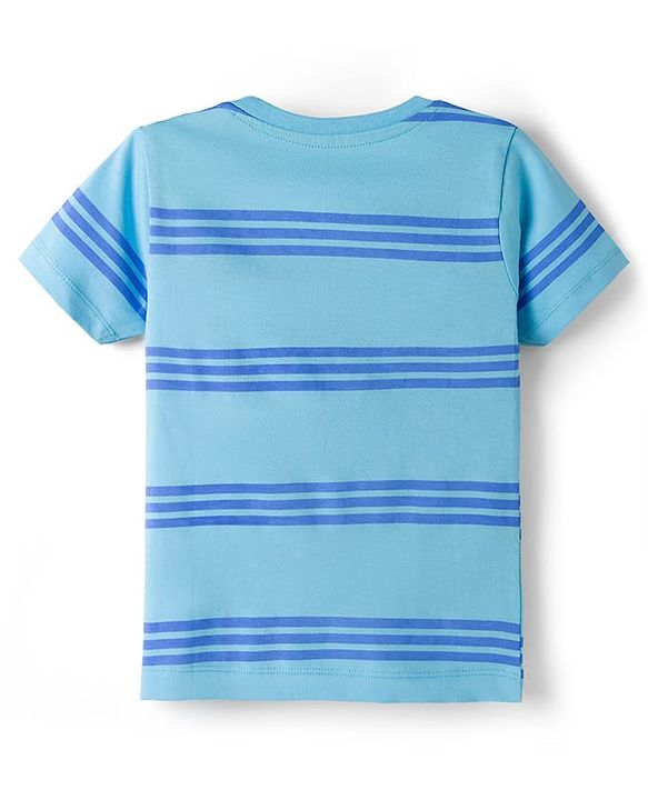 Babyhug Cotton Knit Half Sleeves Striped & Shark Printed T-Shirts Pack of 3 - Multicolor