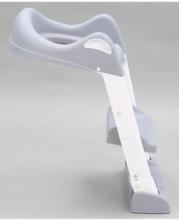 Babyhug Ladder Potty Seat - Grey White| Comfortable & Secure Training Seat| Anti-Slip Base| Easy to Clean| Lightweight Design| Easy to Assemble| Fits All Regular Commodes