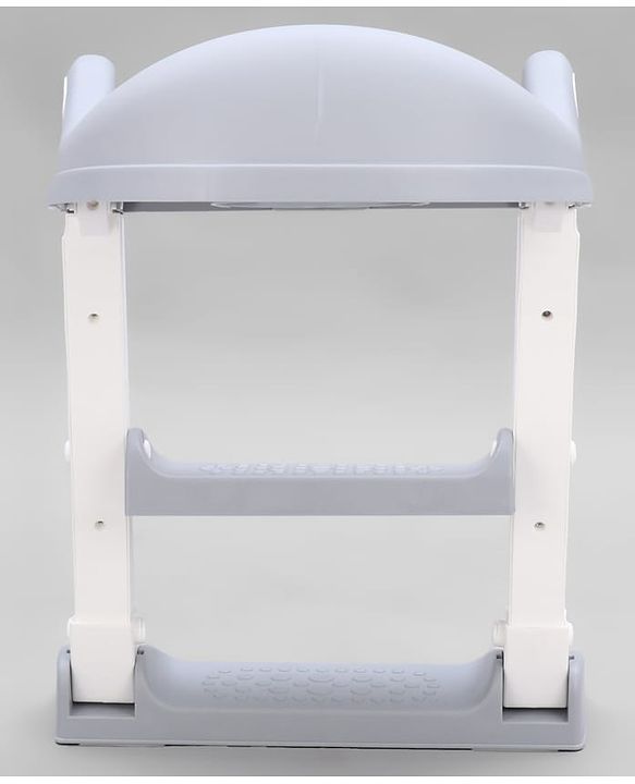 Babyhug Ladder Potty Seat - Grey White| Comfortable & Secure Training Seat| Anti-Slip Base| Easy to Clean| Lightweight Design| Easy to Assemble| Fits All Regular Commodes