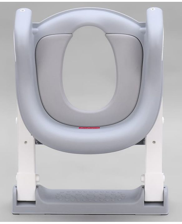 Babyhug Ladder Potty Seat - Grey White| Comfortable & Secure Training Seat| Anti-Slip Base| Easy to Clean| Lightweight Design| Easy to Assemble| Fits All Regular Commodes