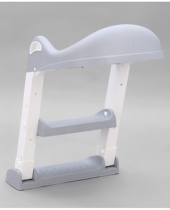 Babyhug Ladder Potty Seat - Grey White| Comfortable & Secure Training Seat| Anti-Slip Base| Easy to Clean| Lightweight Design| Easy to Assemble| Fits All Regular Commodes