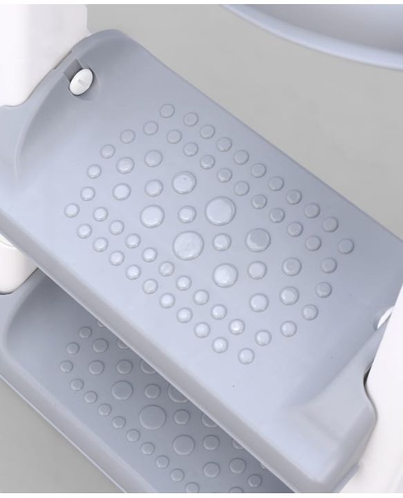 Babyhug Ladder Potty Seat - Grey White| Comfortable & Secure Training Seat| Anti-Slip Base| Easy to Clean| Lightweight Design| Easy to Assemble| Fits All Regular Commodes