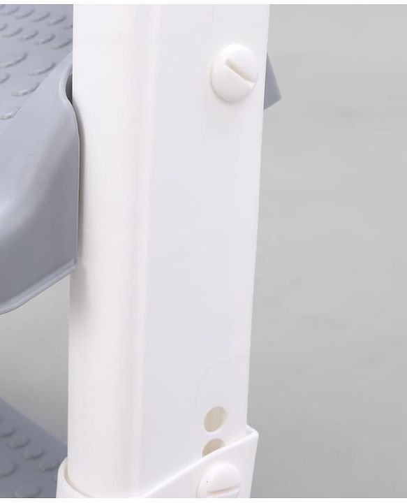 Babyhug Ladder Potty Seat - Grey White| Comfortable & Secure Training Seat| Anti-Slip Base| Easy to Clean| Lightweight Design| Easy to Assemble| Fits All Regular Commodes