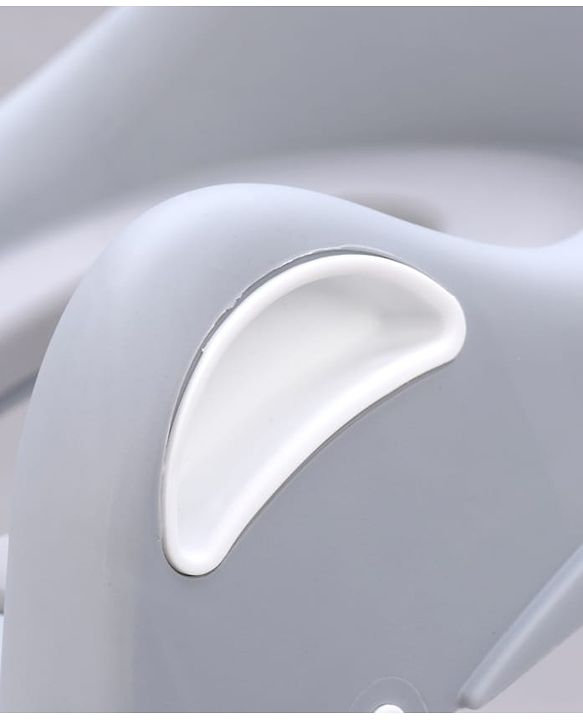 Babyhug Ladder Potty Seat - Grey White| Comfortable & Secure Training Seat| Anti-Slip Base| Easy to Clean| Lightweight Design| Easy to Assemble| Fits All Regular Commodes