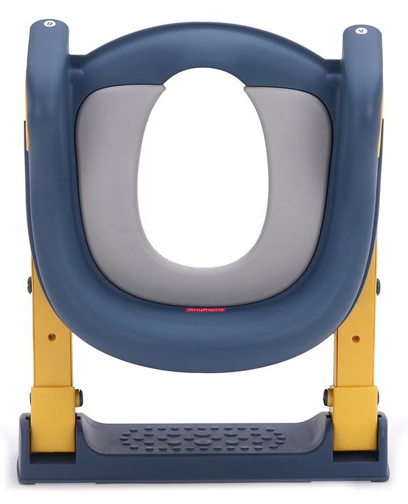 Babyhug Ladder Potty Seat - Grey White| Comfortable & Secure Training Seat| Anti-Slip Base| Easy to Clean| Lightweight Design| Easy to Assemble| Fits All Regular Commodes