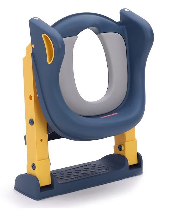 Babyhug Ladder Potty Seat - Grey White| Comfortable & Secure Training Seat| Anti-Slip Base| Easy to Clean| Lightweight Design| Easy to Assemble| Fits All Regular Commodes