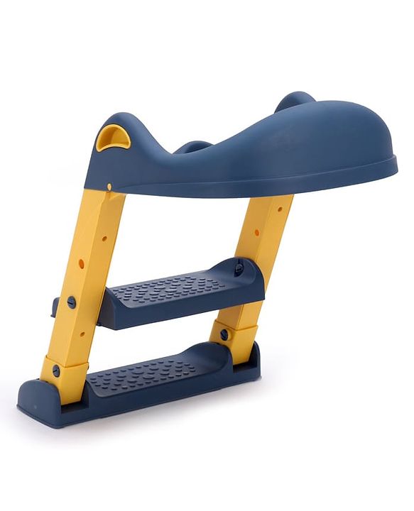 Babyhug Ladder Potty Seat - Grey White| Comfortable & Secure Training Seat| Anti-Slip Base| Easy to Clean| Lightweight Design| Easy to Assemble| Fits All Regular Commodes