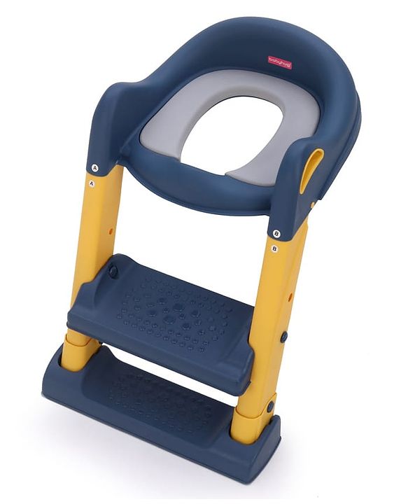 Babyhug Ladder Potty Seat - Grey White| Comfortable & Secure Training Seat| Anti-Slip Base| Easy to Clean| Lightweight Design| Easy to Assemble| Fits All Regular Commodes