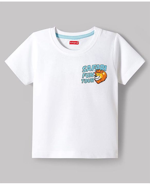 Babyhug 100% Cotton Knit Half Sleeves Safari Theme Printed T-Shirt - Mutlicolour