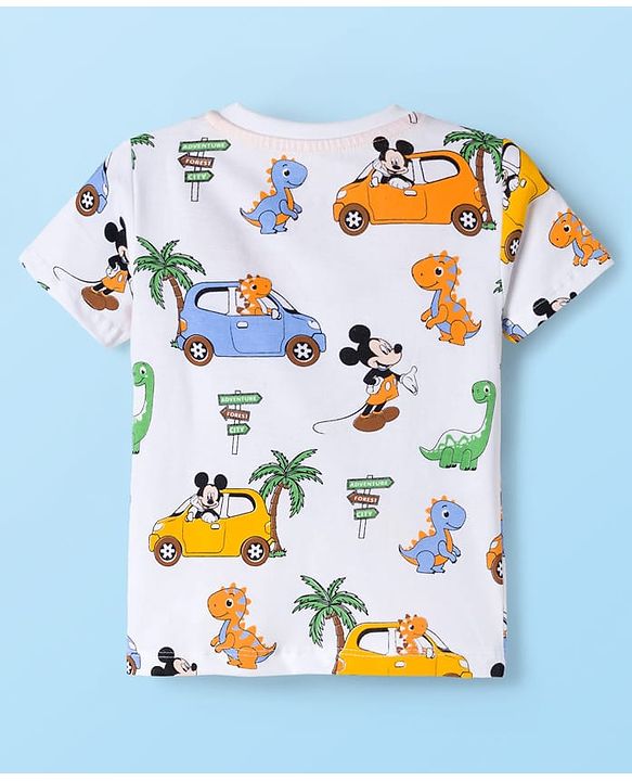 Babyhug Disney 100% Cotton Half Sleeves T-Shirts With Mickey Mouse & Friends Graphic Pack of 2 - Multicolour