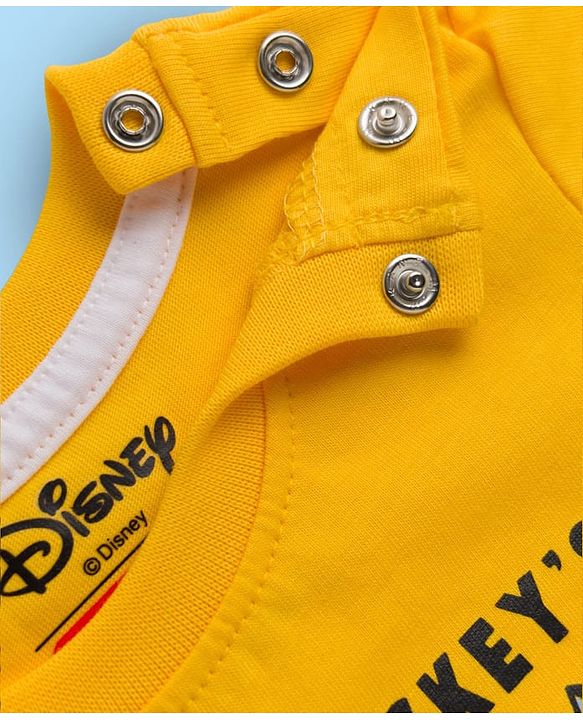 Babyhug Disney 100% Cotton Half Sleeves T-Shirts With Mickey Mouse & Friends Graphic Pack of 2 - Multicolour