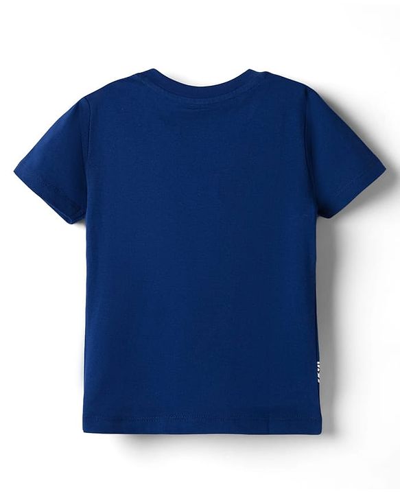 Babyhug Disney 100% Cotton Knit Half Sleeves T-Shirt With Mickey Mouse Graphic - Navy Blue