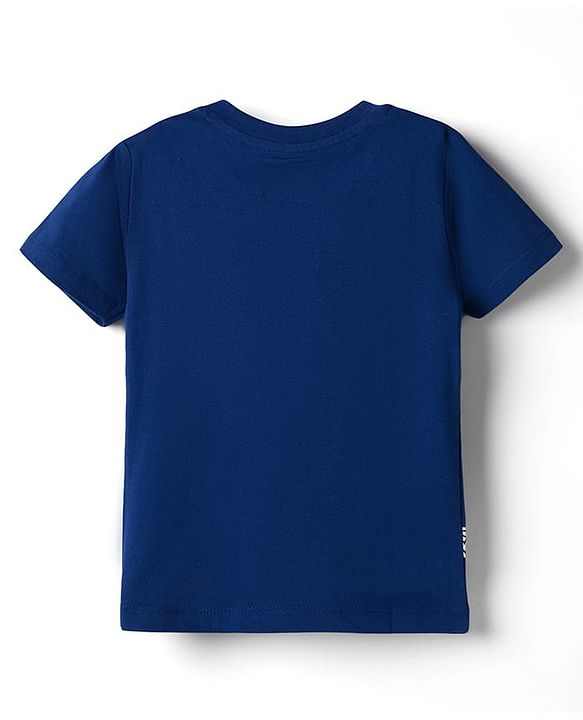 Babyhug Disney 100% Cotton Knit Half Sleeves T-Shirt With Mickey Mouse Graphic - Navy Blue