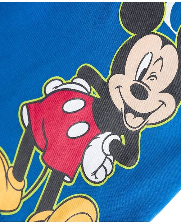 Babyhug Disney 100% Cotton Knit Half Sleeves T-Shirt With Mickey Mouse Graphic - Blue