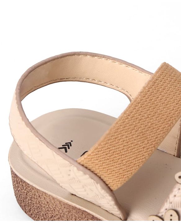 Pine Kids Slip-on Sandals with Floral Design in Beige