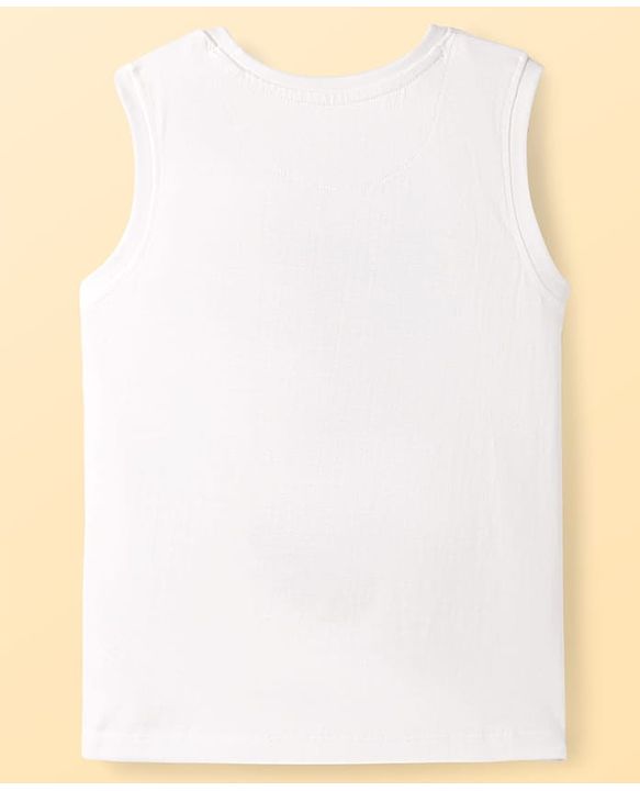 Pine Kids Disney Single Jersey Knit Sleeveless Tank T-Shirts with Mickey Mouse & Friends Graphic & Foil Detailing Pack of 2 - White & Blue
