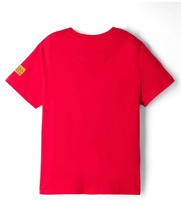 Pine Kids Disney Single Jersey Knit Half Sleeves T-Shirt with Lion King Graphic - Red